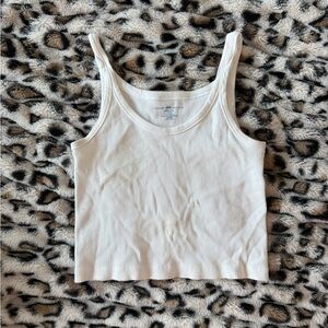 White Brandy Ribbed Tank Top